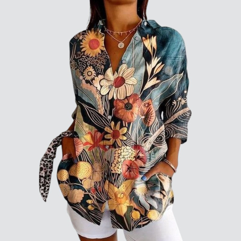 Aivee™ - Bluse med farverigt design