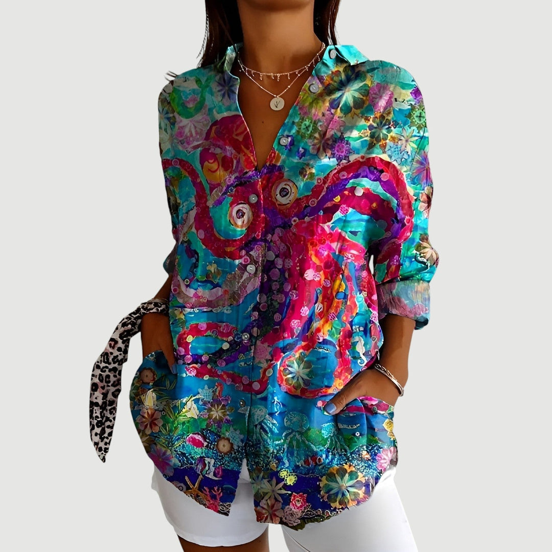 Angel™ - Bluse med farverigt design