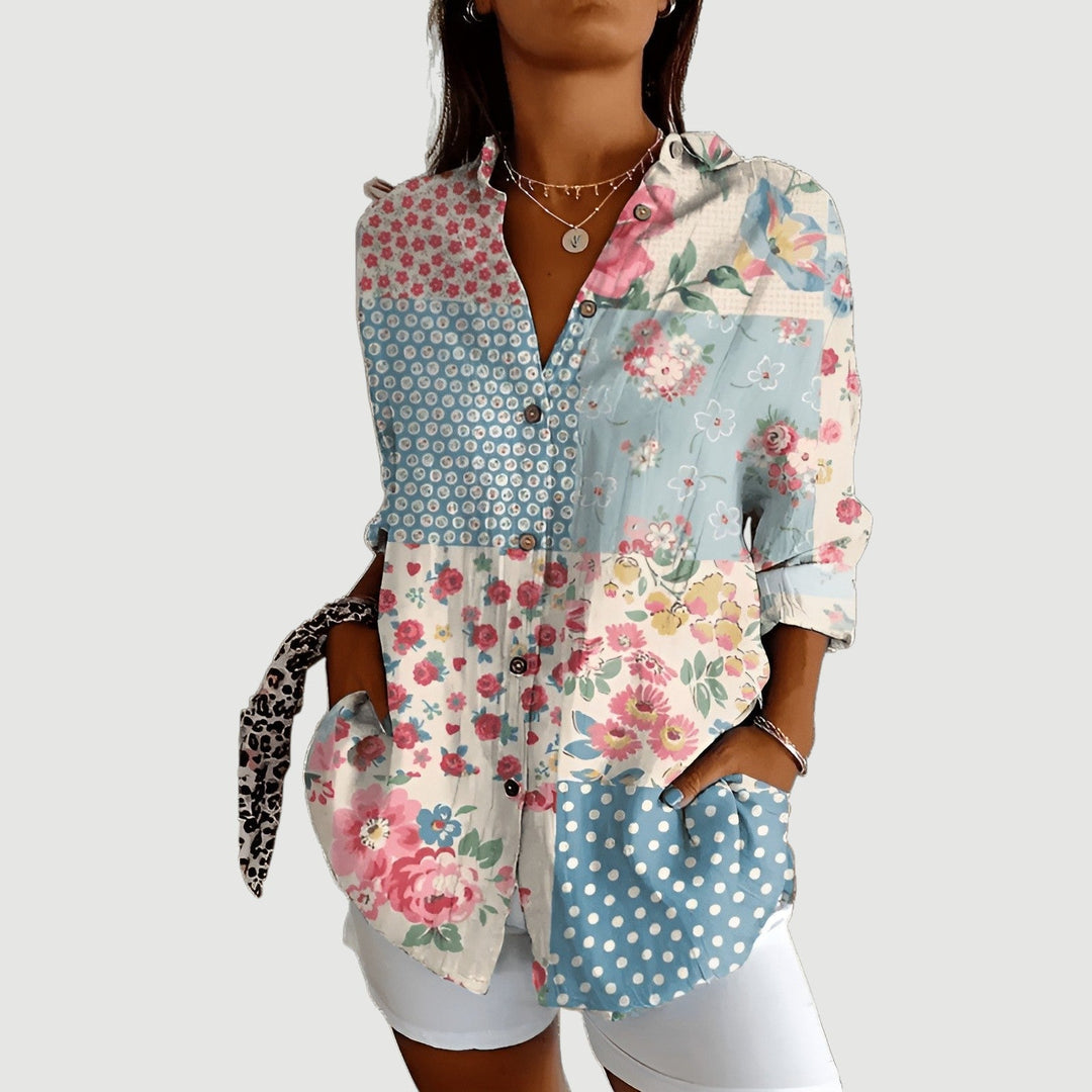 Heity™ - Bluse med farverigt design