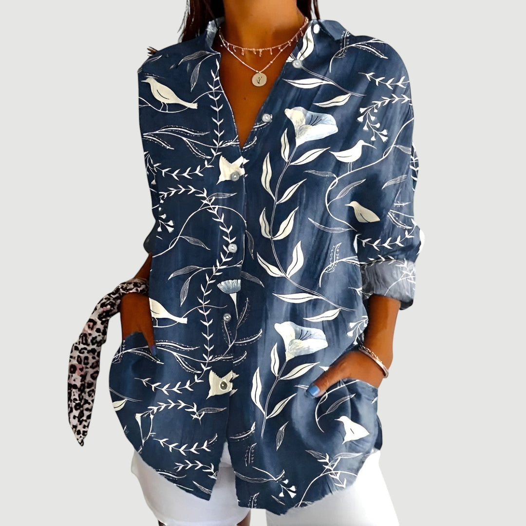 Famela™ - Farverig bluse til hverdag