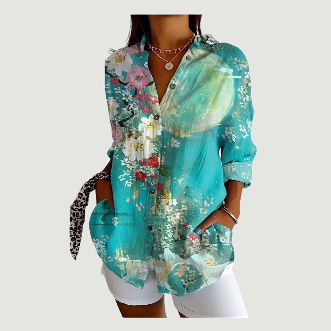 Clarissa™ - Bluse med farverigt design