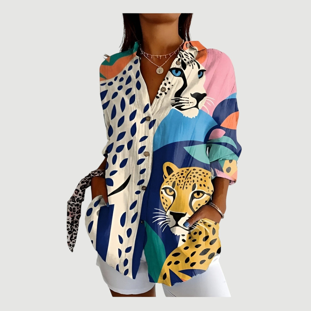 Dorita™ - Bluse med farverigt design