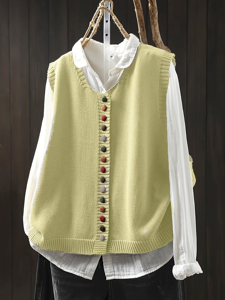 Lene™ | Ærmeløs Strikket Vest