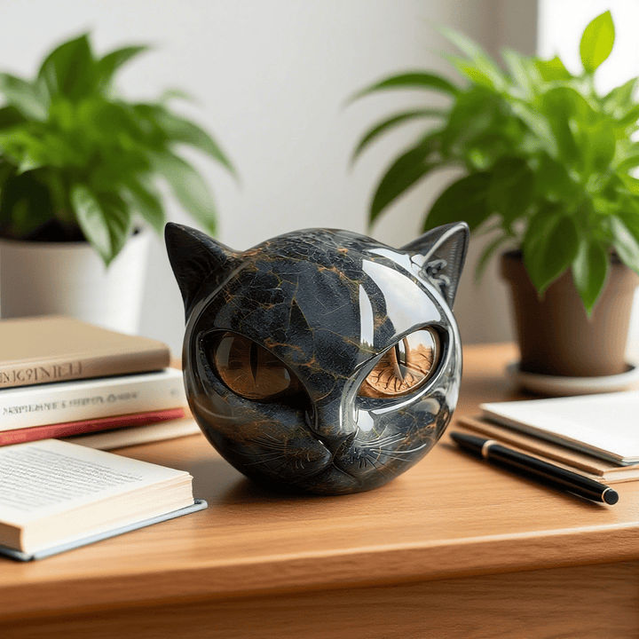Nora™ | NyxCharm – Mystisk kattefigur i poleret marmor