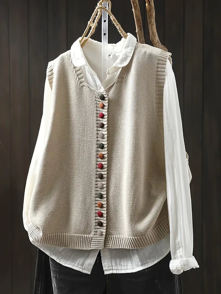 Lene™ | Ærmeløs Strikket Vest