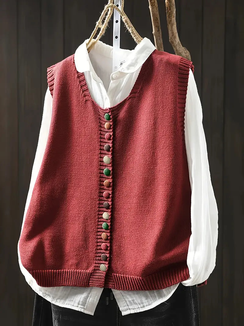 Lene™ | Ærmeløs Strikket Vest