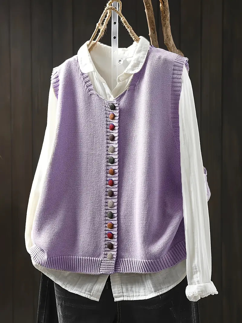 Lene™ | Ærmeløs Strikket Vest