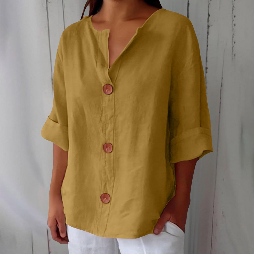 Noora™ | Casual hørbluse med tidløs elegance