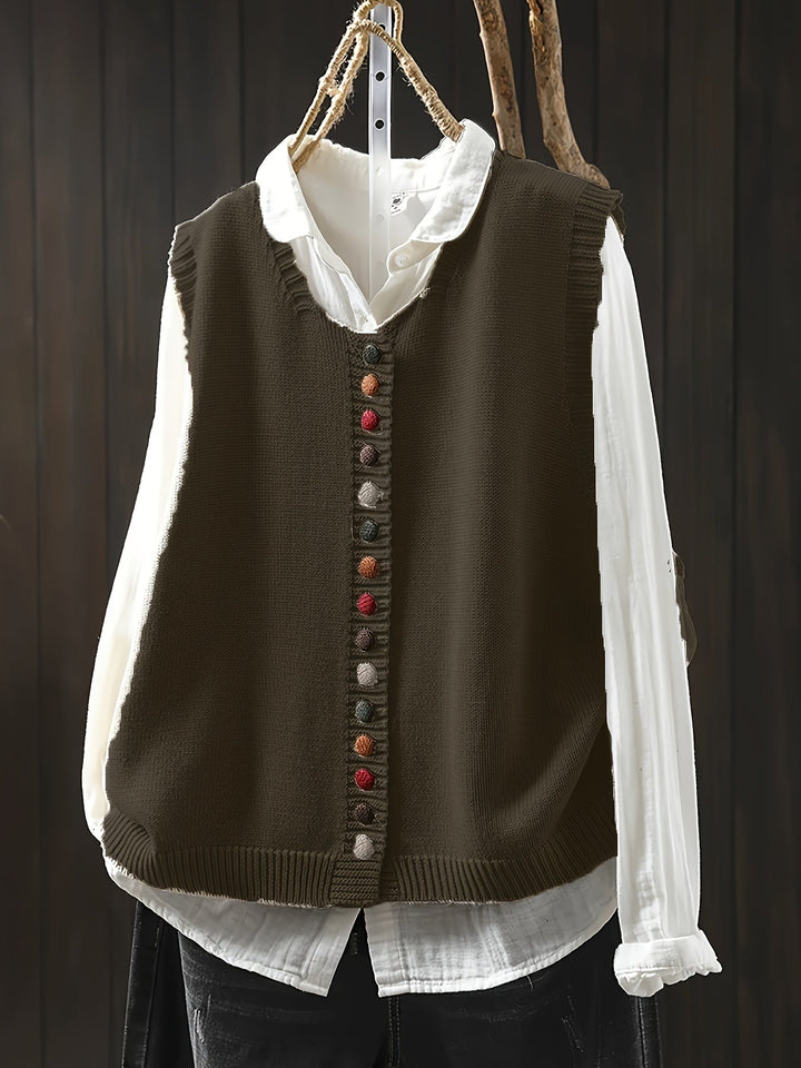 Lene™ | Ærmeløs Strikket Vest